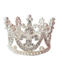 Hair tiara small with fluer de lis and pearls, Color Option